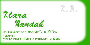 klara mandak business card